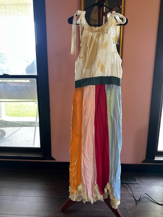 frank and dolly’s Dresses & Skirts - Frank & Oak Multicolor Tie-Shoulder Maxi Dress - Cream, Orange, Pink, Red, Blue